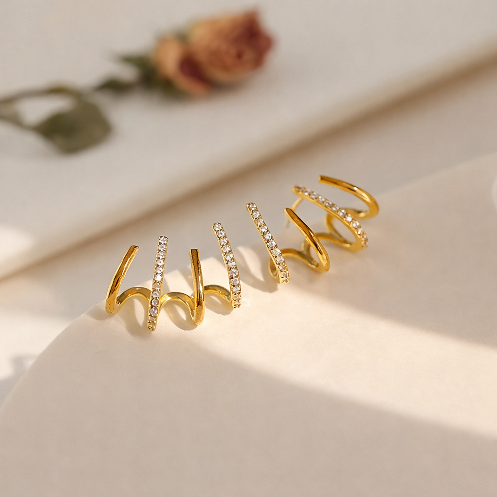 Zabby | Spiral Ear Cuff Earrings
